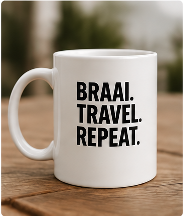 BRAAI. TRAVEL. REPEAT. mug