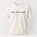 BRAAI. TRAVEL. REPEAT. cream T shirt mockup